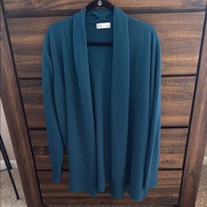 Teal Open Front Cardigan Sweater